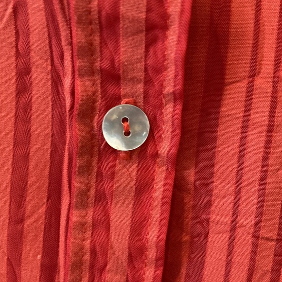 Additions by Chico’s red lightweight cotton blend button down top blouse XL - Picture 3 of 8